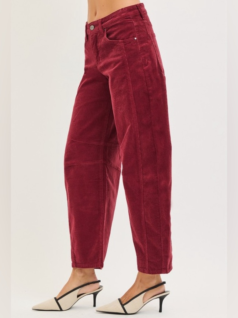 020- Risen Slouchy Ankle Barrel Corduroy Pants - Size 32 - Picture 3 of 4